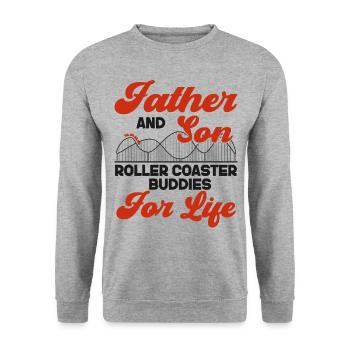 Scooter Coaster Father Dad Son - Unisex Sweatshirt - salt & pepper - Front - Alina (178cm) & Michal (187cm)