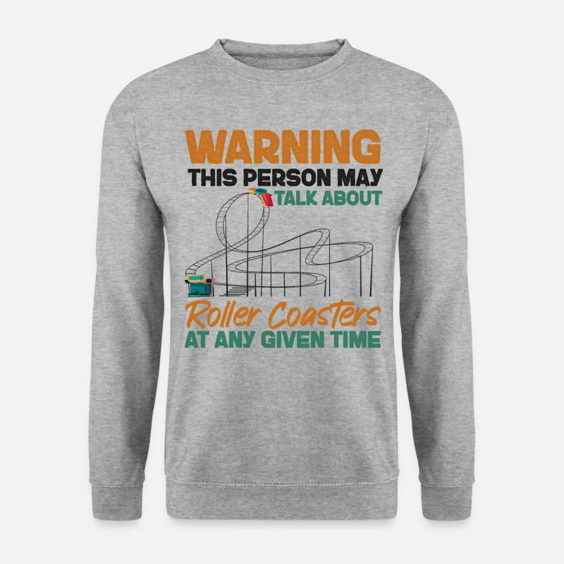 Roller Coaster Warning This Person - Unisex Sweatshirt - salt & pepper