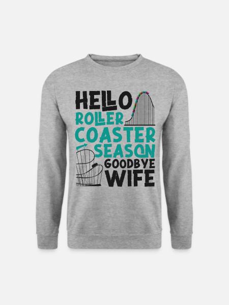 Roller Coaster Wife Husband Hello - Unisex Pullover - Weißgrau meliert