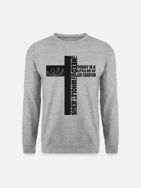 Roller Coaster Cross Christian - Unisex Pullover - Weißgrau meliert