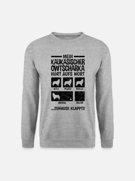 Owtscharka Hundetricks Kaukasischer Hund - Unisex Pullover - Weißgrau meliert