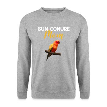 sun conure mom, sun conure - Unisex Sweatshirt - salt & pepper - Front - Alina (178cm) & Michal (187cm)