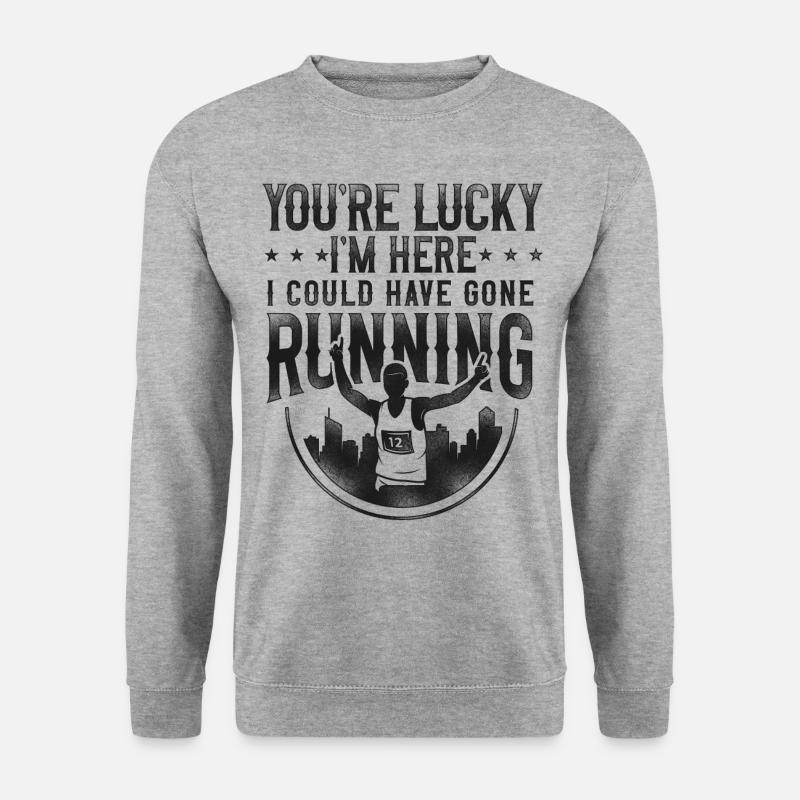 Running Runner Half Marathon - Unisex Pullover - Weißgrau meliert