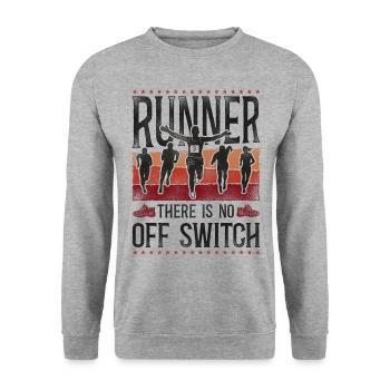 Running Runner Half Marathon - Unisex Pullover - Weißgrau meliert - Vorne - Alina (178cm) & Michal (187cm)