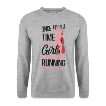 Running Runner Semi-Marathon Fille - Sweat-shirt Unisexe - gris chiné - Devant - Alina (178cm) & Michal (187cm)