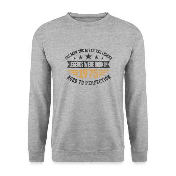 Légendes sont nées en 1975 né 1975 anniversaire - Sweat-shirt Unisexe - gris chiné - Devant - Alina (178cm) & Michal (187cm)