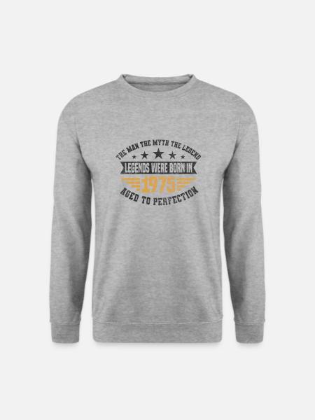 Legends were born in 1975 Jahrgang 1975 Geburtstag - Unisex Pullover - Weißgrau meliert