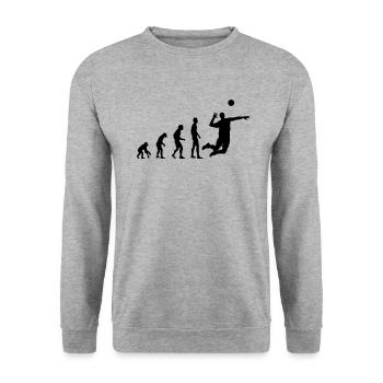 Volleyball Evolution - Unisex Pullover - Weißgrau meliert - Vorne - Alina (178cm) & Michal (187cm)