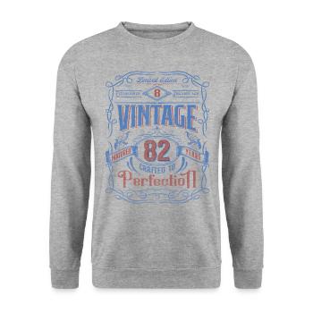 Vintage Crafted To Perfection 82nd Birthday - Unisex Sweatshirt - salt & pepper - Front - Alina (178cm) & Michal (187cm)