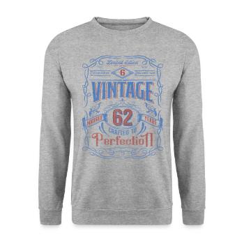 Vintage Crafted To Perfection 62nd Birthday - Unisex Sweatshirt - salt & pepper - Front - Alina (178cm) & Michal (187cm)