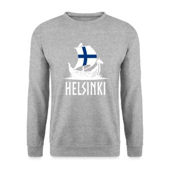 Helsinki suomi, Finland - Unisex Sweatshirt - salt & pepper - Front - Alina (178cm) & Michal (187cm)
