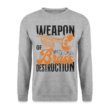 Trumpet Player Vintage Weapon Of - Unisex Pullover - Weißgrau meliert - Vorne - Alina (178cm) & Michal (187cm)