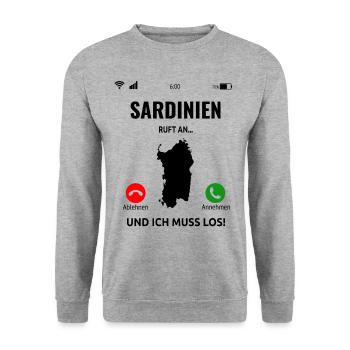 Sardinien Urlaub Sardegna Italien Geschenk Idee - Unisex Pullover - Weißgrau meliert - Vorne - Alina (178cm) & Michal (187cm)