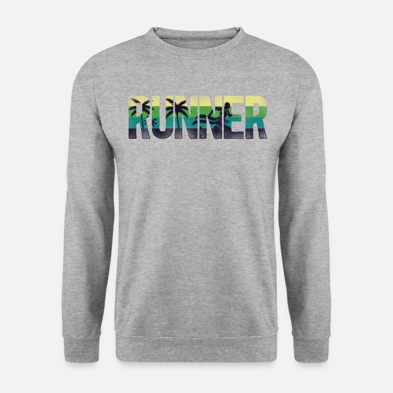 Running Runner Semi-Marathon Rétro - Sweat-shirt Unisexe - gris chiné