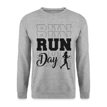Running Runner Half Marathon - Unisex Sweatshirt - salt & pepper - Front - Alina (178cm) & Michal (187cm)