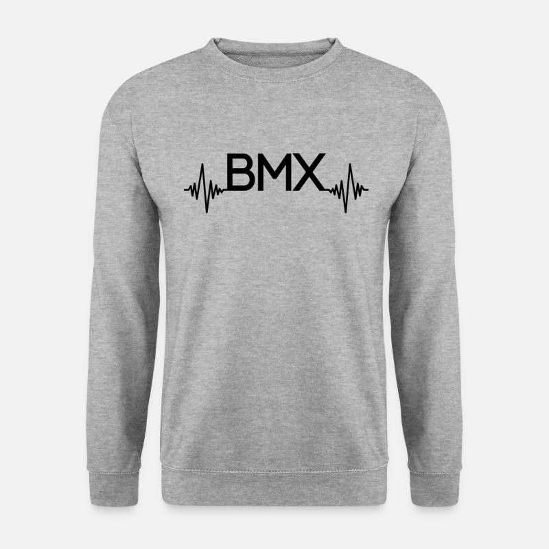 BMX Herzschlag - Unisex Pullover - Weißgrau meliert