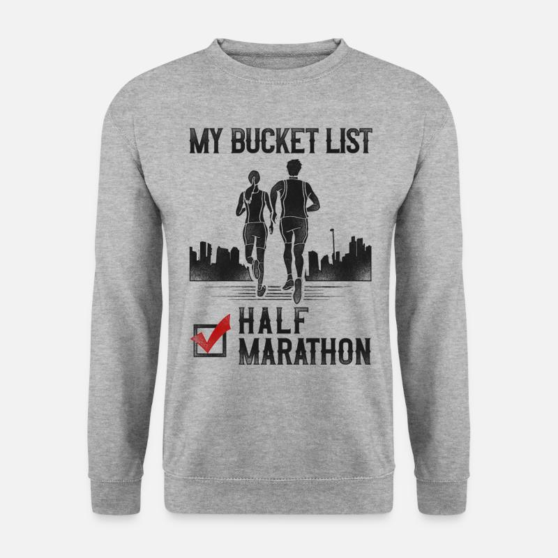 Running Runner Half Marathon - Unisex Pullover - Weißgrau meliert