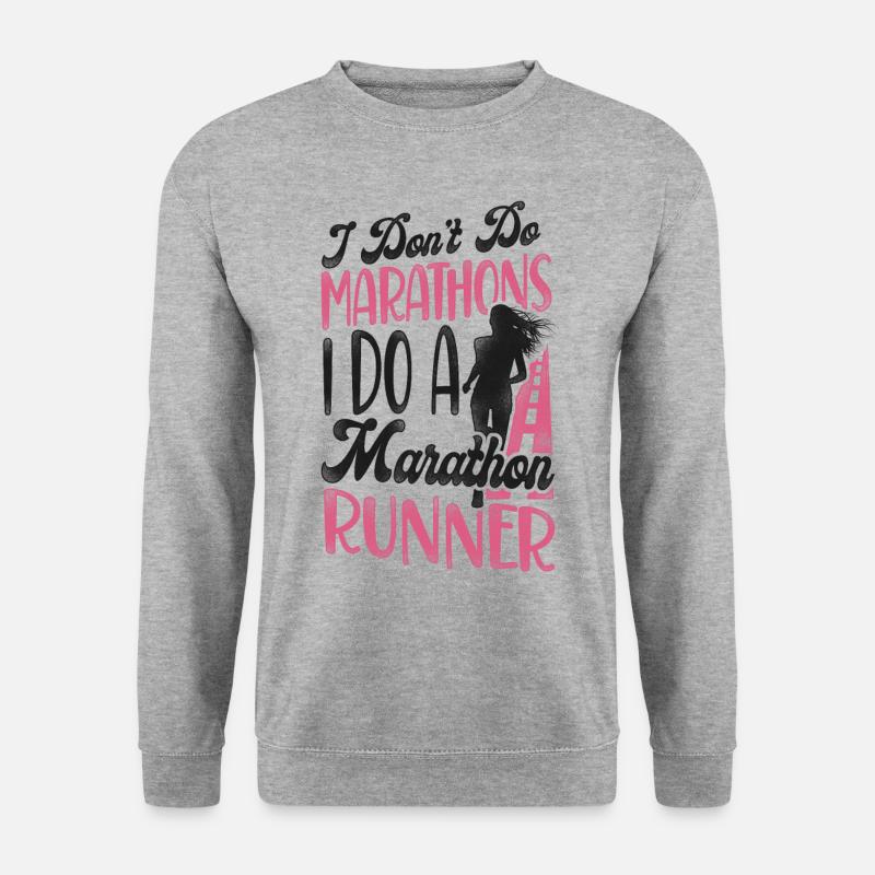 Running Runner Half Marathon - Unisex Pullover - Weißgrau meliert