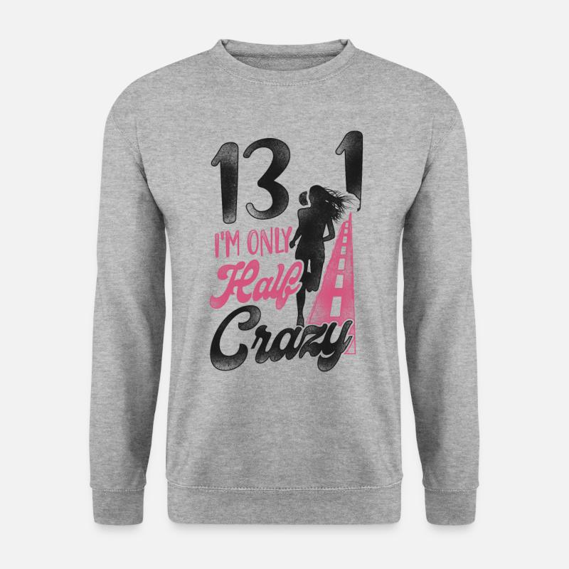Running Runner Half Marathon Half - Unisex Pullover - Weißgrau meliert
