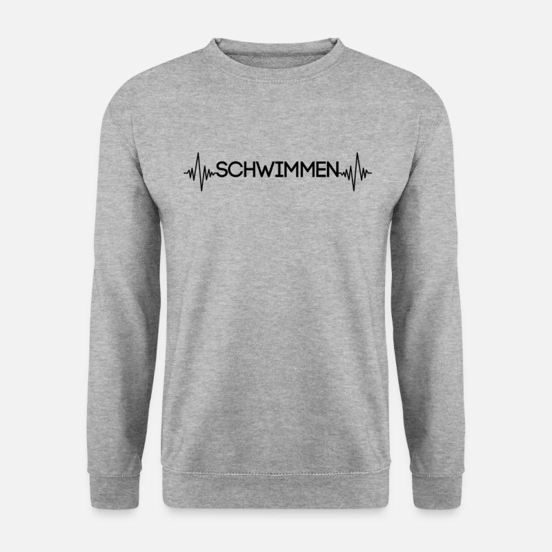 Schwimmen Herzschlag - Unisex Pullover - Weißgrau meliert