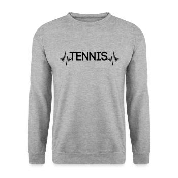 Tennis Heartbeat - Sweat-shirt Unisexe - gris chiné - Devant - Alina (178cm) & Michal (187cm)