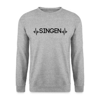 Singing Heartbeat - Unisex Sweatshirt - salt & pepper - Front - Alina (178cm) & Michal (187cm)