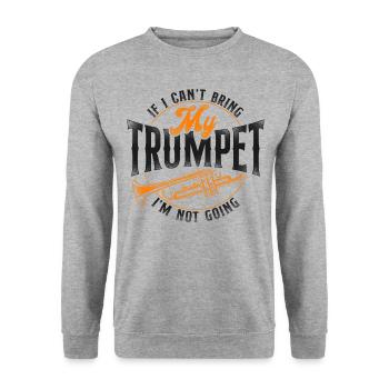 Trumpet Player Vintage If I Can't - Unisex Pullover - Weißgrau meliert - Vorne - Alina (178cm) & Michal (187cm)