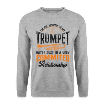 Trumpet Player Vintage I'm Not - Unisex Pullover - Weißgrau meliert - Vorne - Alina (178cm) & Michal (187cm)