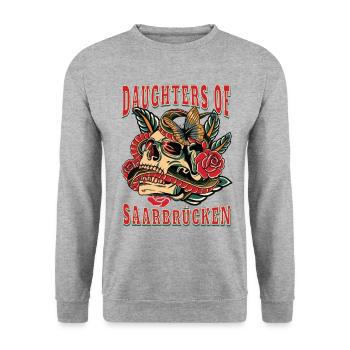 Sarrebruck Power-Frau filles de Sarrebruck - Sweat-shirt Unisexe - gris chiné - Devant - Alina (178cm) & Michal (187cm)