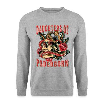 Paderborn Power-Frau filles de Paderborn - Sweat-shirt Unisexe - gris chiné - Devant - Alina (178cm) & Michal (187cm)