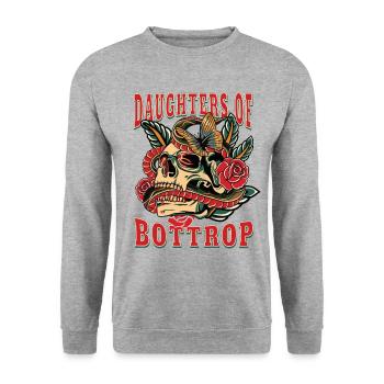 Bottrop Power-Frau filles de Bottrop - Sweat-shirt Unisexe - gris chiné - Devant - Alina (178cm) & Michal (187cm)