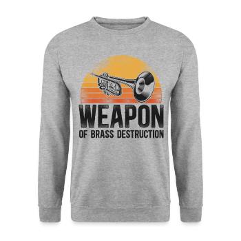 Trumpet Player Pun Vintage Retro - Unisex Pullover - Weißgrau meliert - Vorne - Alina (178cm) & Michal (187cm)