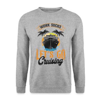 Cruise Ship Vacation Retro Vintage - Unisex Pullover - Weißgrau meliert - Vorne - Alina (178cm) & Michal (187cm)