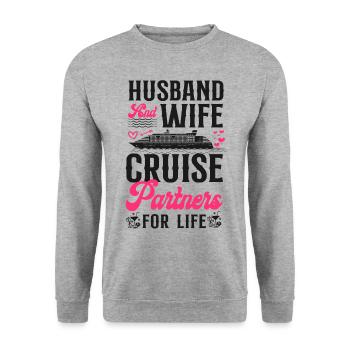 Cruise Ship Vacation Marriage - Unisex Pullover - Weißgrau meliert - Vorne - Alina (178cm) & Michal (187cm)