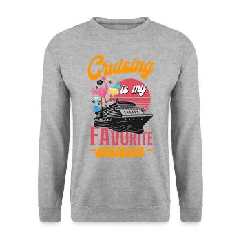 Cruise Ship Vacation Girl Cruising - Unisex Sweatshirt - salt & pepper - Front - Alina (178cm) & Michal (187cm)