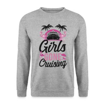 Cruise Ship Vacation Friends - Unisex Pullover - Weißgrau meliert - Vorne - Alina (178cm) & Michal (187cm)