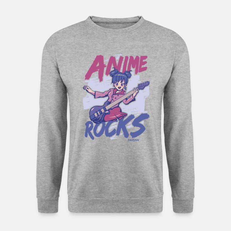 I Love Anime - Unisex Pullover - Weißgrau meliert