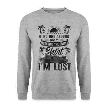 Cruise Ship Vacation Friends - Unisex Sweatshirt - salt & pepper - Front - Alina (178cm) & Michal (187cm)