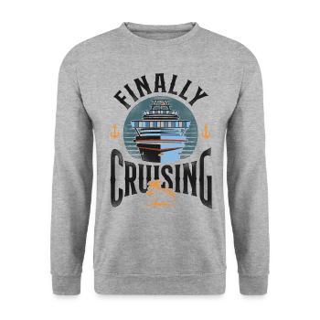 Cruise Ship Vacation Finally - Unisex Pullover - Weißgrau meliert - Vorne - Alina (178cm) & Michal (187cm)