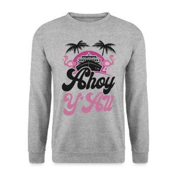 Cruise Ship Vacation Girl Ahoy - Unisex Pullover - Weißgrau meliert - Vorne - Alina (178cm) & Michal (187cm)
