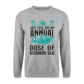 Cruise Ship Vacation Vintage Just - Unisex Pullover - Weißgrau meliert - Vorne - Alina (178cm) & Michal (187cm)