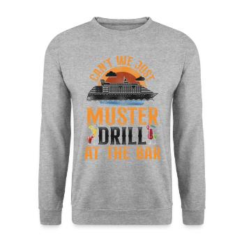 Cruise Ship Vacation Drinking - Unisex Sweatshirt - salt & pepper - Front - Alina (178cm) & Michal (187cm)