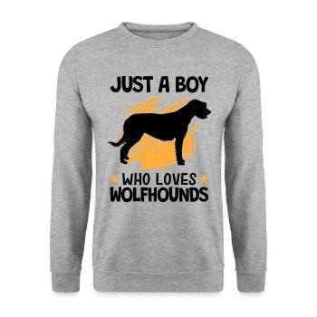 Boy the Irish Wolfhound loves Wolfhound - Unisex Sweatshirt - salt & pepper - Front - Alina (178cm) & Michal (187cm)