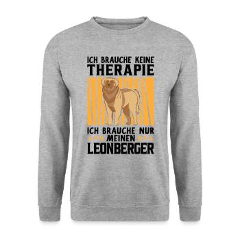 Leonberger keine Therapie deutscher Wachhund - Unisex Pullover - Weißgrau meliert - Vorne - Alina (178cm) & Michal (187cm)