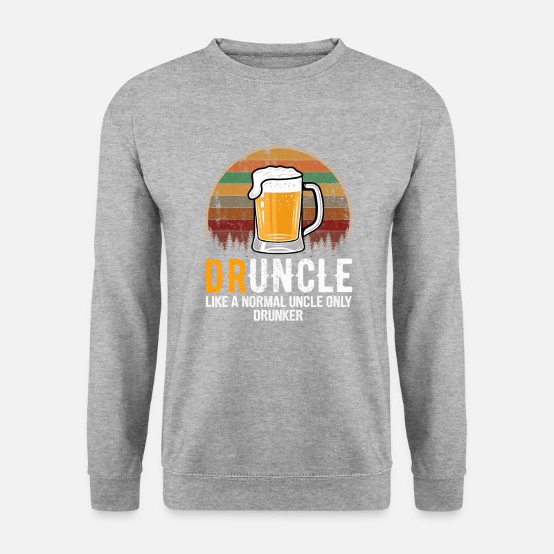 Druncle drinking uncle - Unisex Pullover - Weißgrau meliert