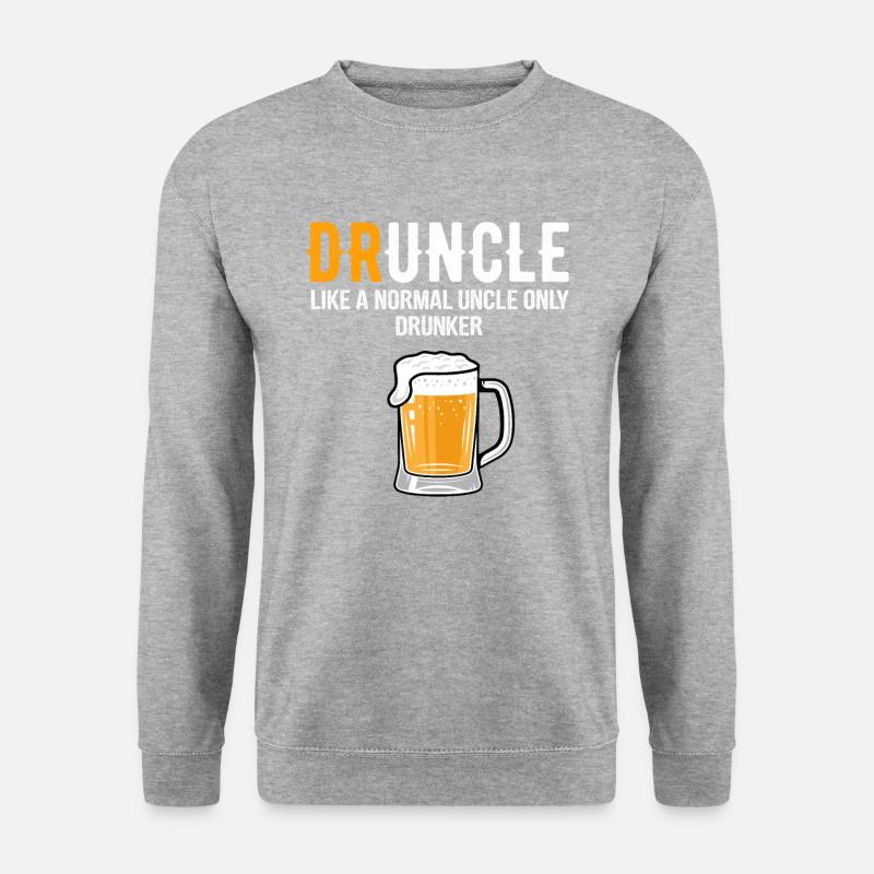 Druncle drinking uncle - Unisex Pullover - Weißgrau meliert