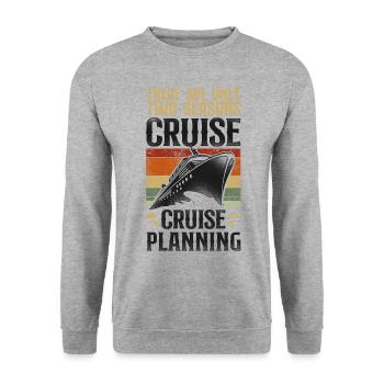 Cruise Ship Vacation Vintage There - Unisex Sweatshirt - salt & pepper - Front - Alina (178cm) & Michal (187cm)