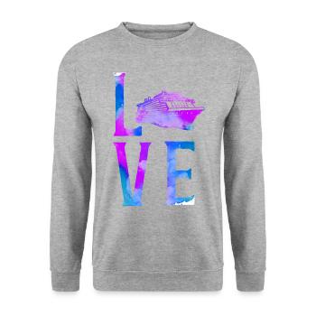 Cruise Ship Vacation Watercolor - Unisex Pullover - Weißgrau meliert - Vorne - Alina (178cm) & Michal (187cm)