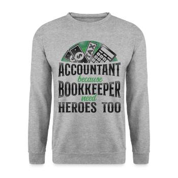 Accountant Bookkeeper Accounting - Unisex Sweatshirt - salt & pepper - Front - Alina (178cm) & Michal (187cm)