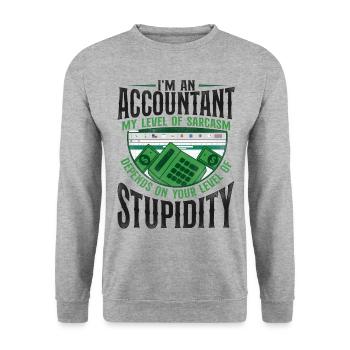 Accountant Bookkeeper Accounting - Unisex Pullover - Weißgrau meliert - Vorne - Alina (178cm) & Michal (187cm)